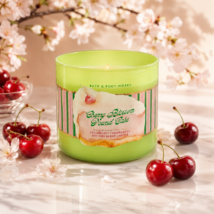Cherry Blossom Pound Cake – Vela Aromática de tres Mechas